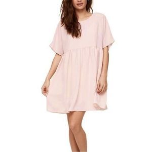 Wilfred Aritzia Women's Dress Kenzie Babydoll Pink Quartz Size XS Dolman Sleeve